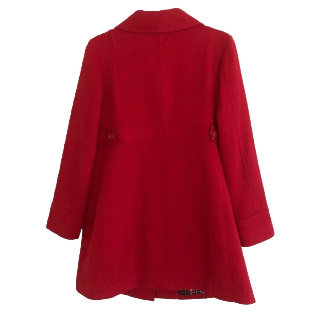 Cherokee Coquette Car Coat Womens Sz M VTG Red Fitted Babydoll Retro Rockabilly